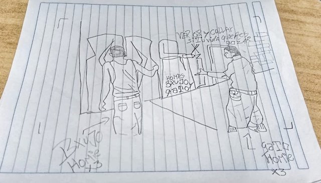 Dibujo pandillas estudiante centro escolar 17 años Soyapango detenido 1